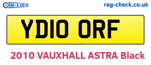 YD10ORF are the vehicle registration plates.