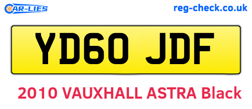YD60JDF are the vehicle registration plates.