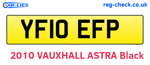 YF10EFP are the vehicle registration plates.