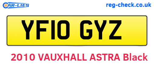 YF10GYZ are the vehicle registration plates.