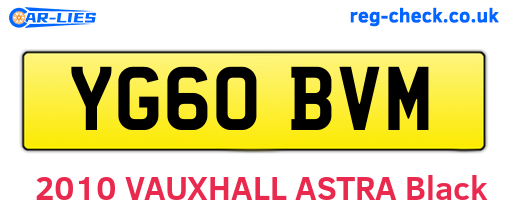 YG60BVM are the vehicle registration plates.
