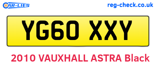 YG60XXY are the vehicle registration plates.