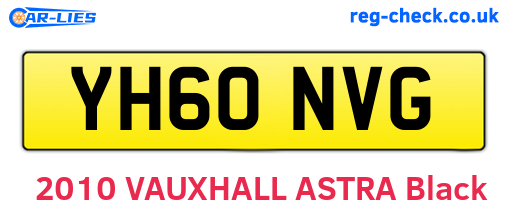 YH60NVG are the vehicle registration plates.