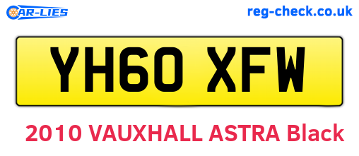 YH60XFW are the vehicle registration plates.