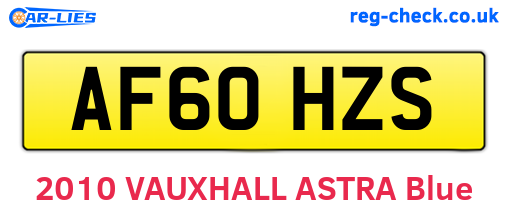 AF60HZS are the vehicle registration plates.