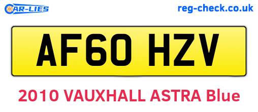 AF60HZV are the vehicle registration plates.