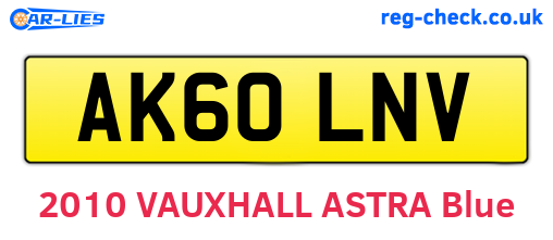 AK60LNV are the vehicle registration plates.