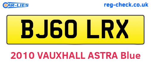 BJ60LRX are the vehicle registration plates.