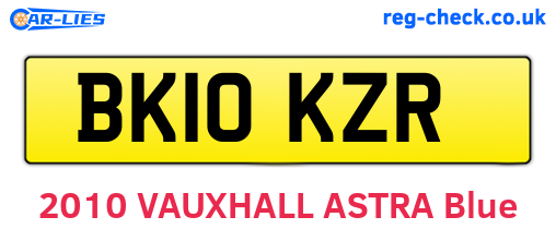 BK10KZR are the vehicle registration plates.