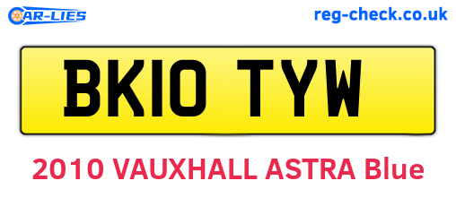 BK10TYW are the vehicle registration plates.