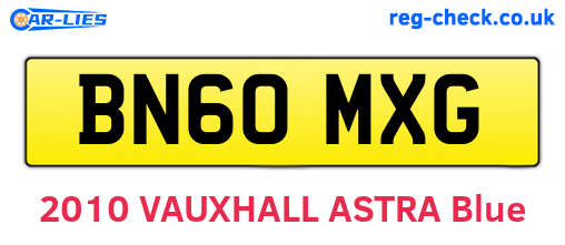 BN60MXG are the vehicle registration plates.