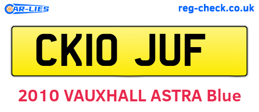 CK10JUF are the vehicle registration plates.
