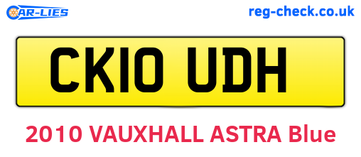 CK10UDH are the vehicle registration plates.