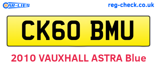 CK60BMU are the vehicle registration plates.