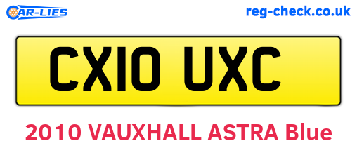 CX10UXC are the vehicle registration plates.