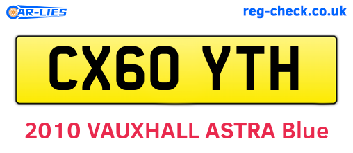 CX60YTH are the vehicle registration plates.