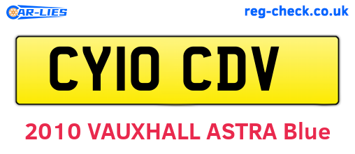 CY10CDV are the vehicle registration plates.
