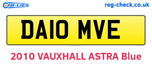 DA10MVE are the vehicle registration plates.