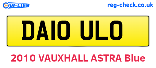 DA10ULO are the vehicle registration plates.