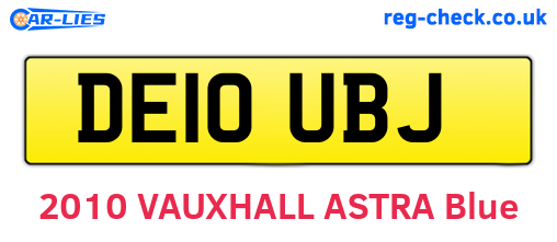 DE10UBJ are the vehicle registration plates.