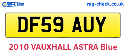 DF59AUY are the vehicle registration plates.