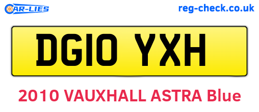 DG10YXH are the vehicle registration plates.
