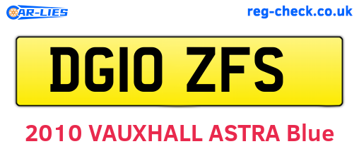 DG10ZFS are the vehicle registration plates.