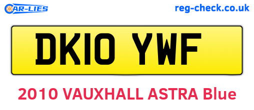 DK10YWF are the vehicle registration plates.