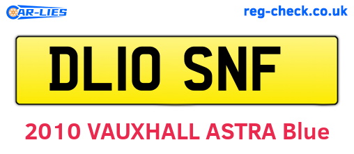 DL10SNF are the vehicle registration plates.
