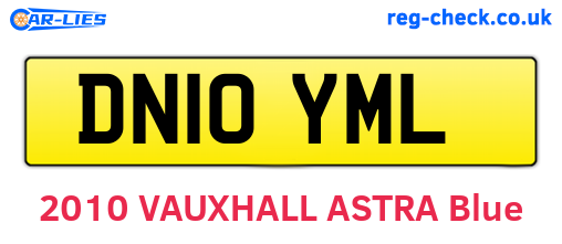 DN10YML are the vehicle registration plates.