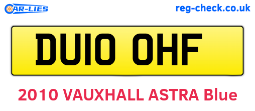 DU10OHF are the vehicle registration plates.