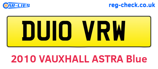DU10VRW are the vehicle registration plates.