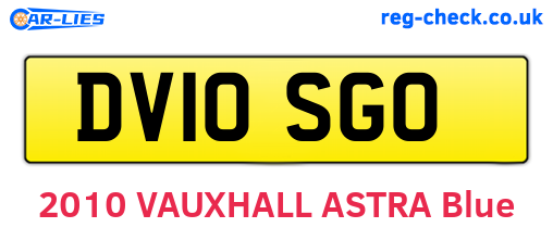 DV10SGO are the vehicle registration plates.