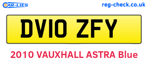 DV10ZFY are the vehicle registration plates.