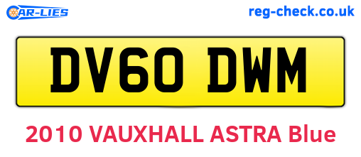 DV60DWM are the vehicle registration plates.