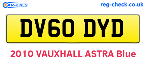 DV60DYD are the vehicle registration plates.