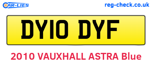 DY10DYF are the vehicle registration plates.