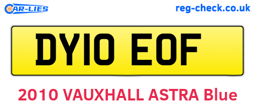 DY10EOF are the vehicle registration plates.