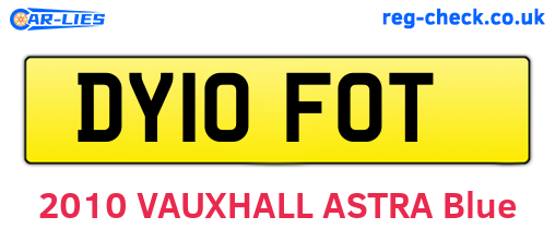 DY10FOT are the vehicle registration plates.