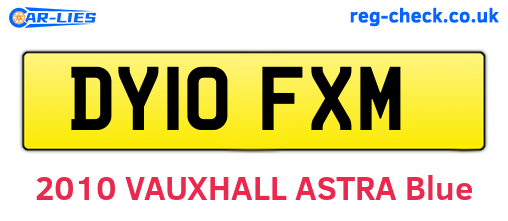 DY10FXM are the vehicle registration plates.
