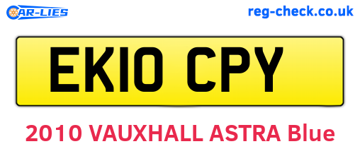 EK10CPY are the vehicle registration plates.