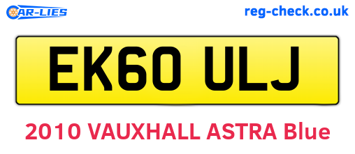 EK60ULJ are the vehicle registration plates.