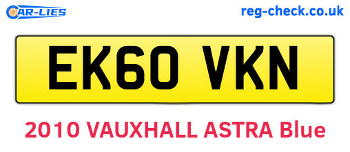 EK60VKN are the vehicle registration plates.