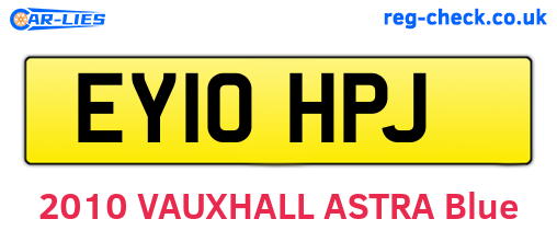 EY10HPJ are the vehicle registration plates.