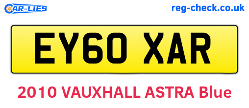 EY60XAR are the vehicle registration plates.