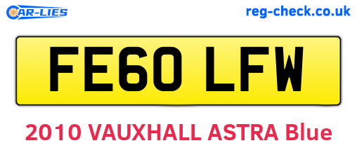 FE60LFW are the vehicle registration plates.