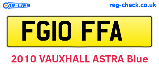 FG10FFA are the vehicle registration plates.