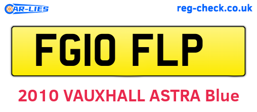 FG10FLP are the vehicle registration plates.