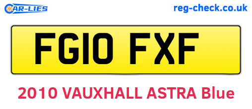 FG10FXF are the vehicle registration plates.
