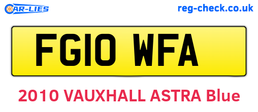 FG10WFA are the vehicle registration plates.